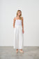 HOLMES & FALLON WIDE LEG PANTS IN WHITE