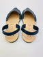 LULU AVARCAS NAVY LEATHER FLAT SANDAL