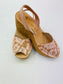 LULU AVARCAS CORK WEDGE IN CORAL LACE