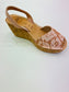 LULU AVARCAS CORK WEDGE IN CORAL LACE