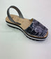 LULU AVARCAS FLATFORM IN ABSTRACT PURPLE LEATHER