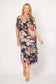 LA STRADA SILK LAYER DRESS IN MULTI NAVY/PINK FLORAL