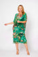 LA STRADA SILK LAYER DRESS IN GREEN FLORAL WITH RUSTY PINK ROSE