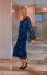 LA STRADA SILK LAYER DRESS IN DARK NAVY FLORAL WITH LONG SLEEVE