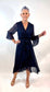 LA STRADA SILK CROSS OVER DRESS IN NAVY