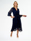 LA STRADA SILK CROSS OVER DRESS IN NAVY