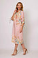 LA STRADA HIGH GATHERED COLLAR FLORAL COTTON BLEND DRESS