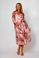 LA STRADA FLORAL SILK BUTTON DOWN TIER DRESS