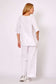 LA STRADA LINEN SEQUIN TRIM PANTS IN WHITE