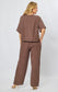 LA STRADA LINEN CANDLEWICK EMBROIDERY TOP IN MOCHA