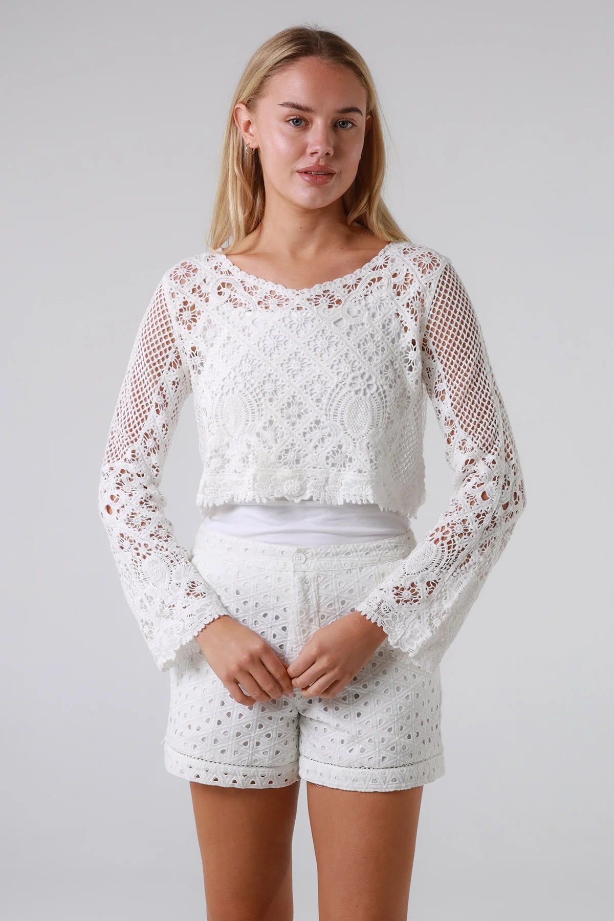 ISABELLA CROCHET TOP IN WHITE