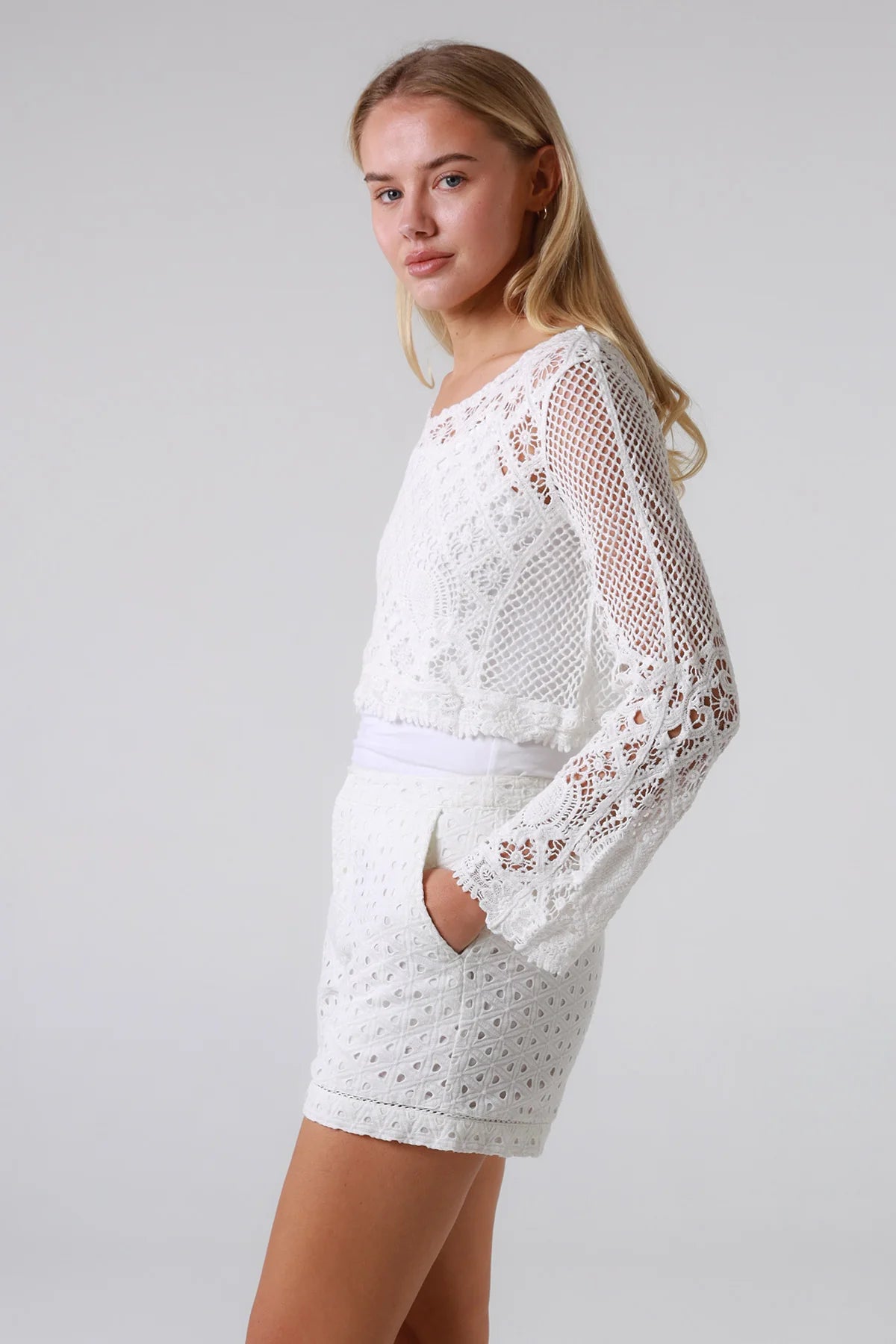 ISABELLA CROCHET TOP IN WHITE