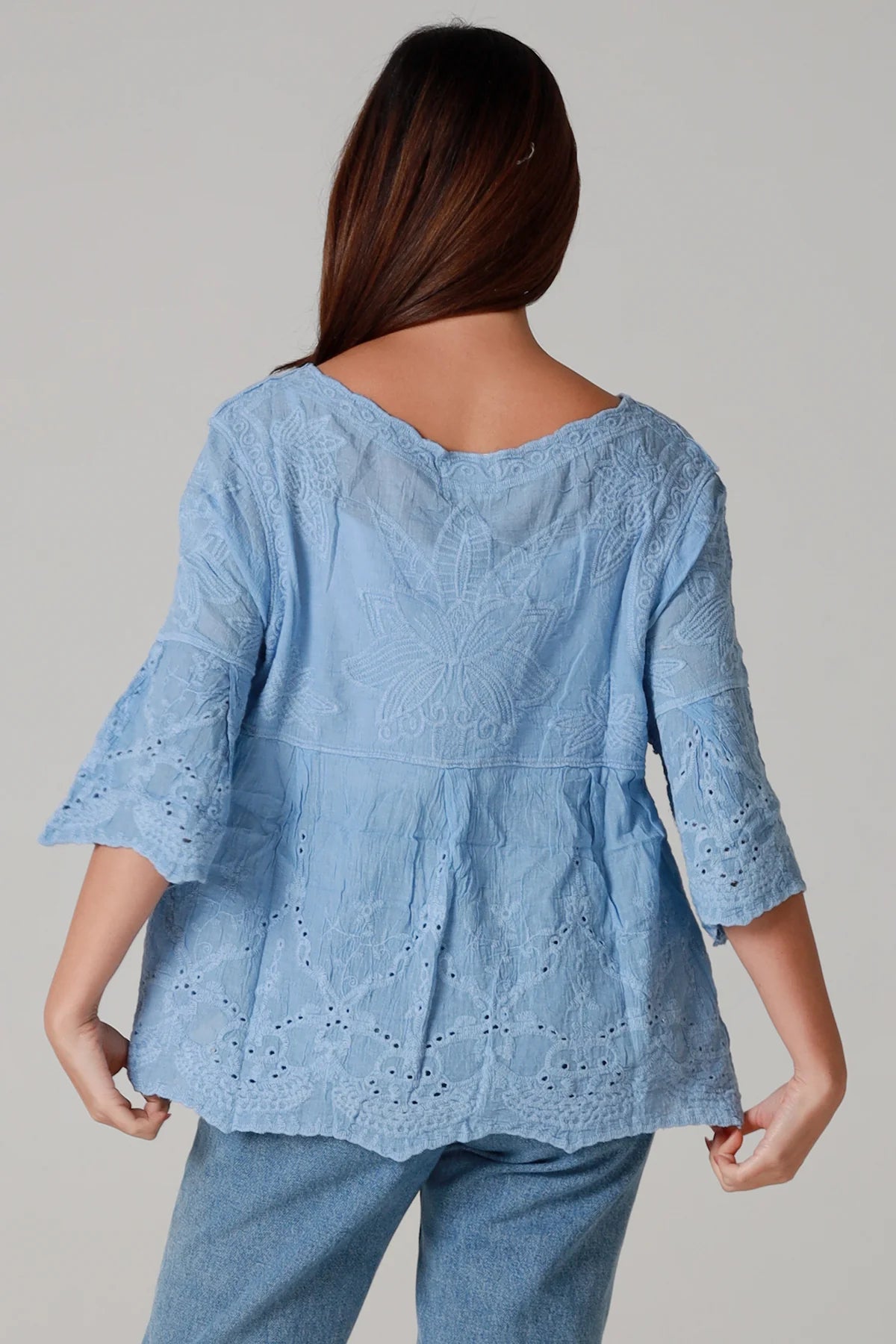 WILLOW COTTON TOP IN BLUE