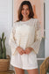 WILLOW CROCHET TOP WITH CENTRAL FLOWER IN CREAM