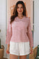 WILLOW CROCHET TOP WITH CENTRAL FLOWER IN PINK