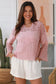 WILLOW CROCHET TOP WITH CENTRAL FLOWER IN PINK