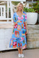DREAMCATCHER BEATRICE BLUE V-NECK DRESS