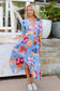 DREAMCATCHER BEATRICE BLUE V-NECK DRESS