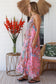 PEACOCK FEATHER PINK ABSTRACT SUMMER DRESS