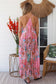 PEACOCK FEATHER PINK ABSTRACT SUMMER DRESS