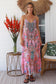 PEACOCK FEATHER PINK ABSTRACT SUMMER DRESS