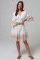 SALTY PALM WHITE AND BEIGE EYELET DRESS