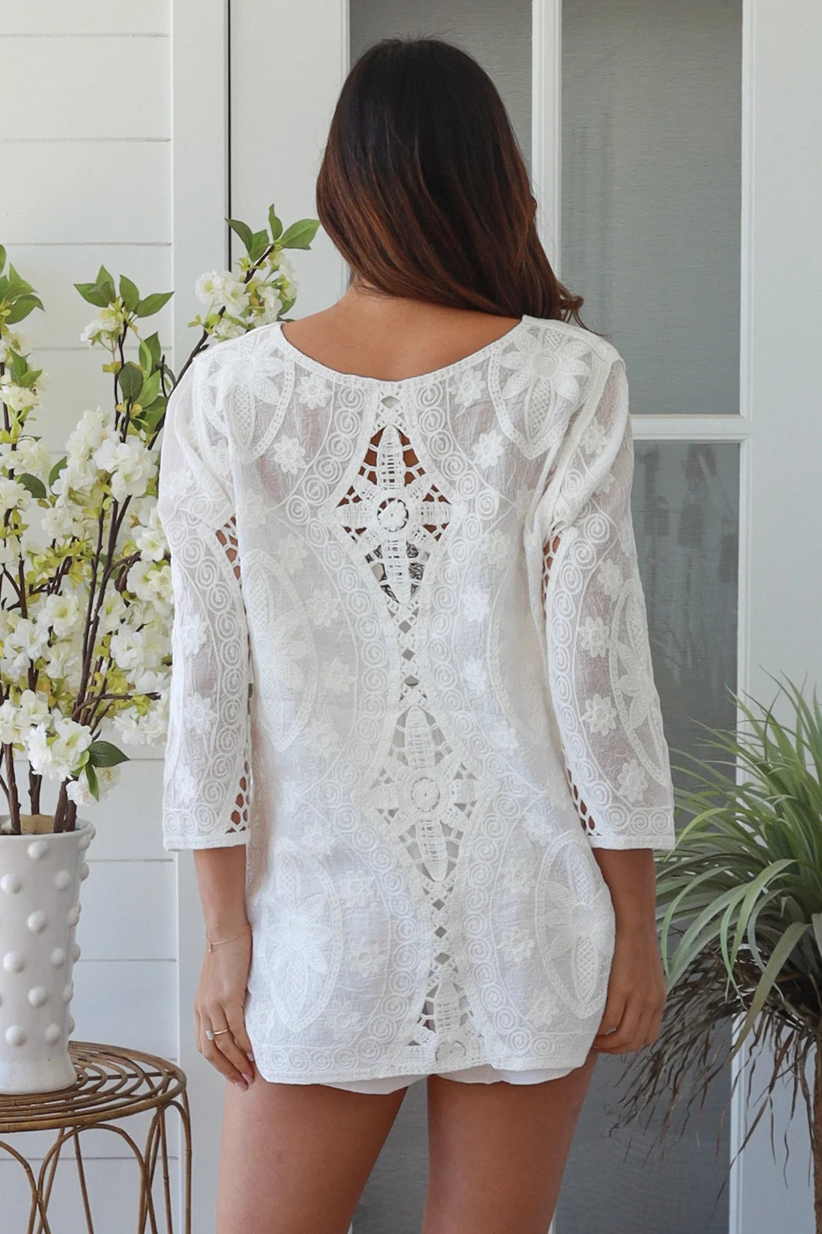 WILLOW CROCHET COTTON TOP IN WHITE