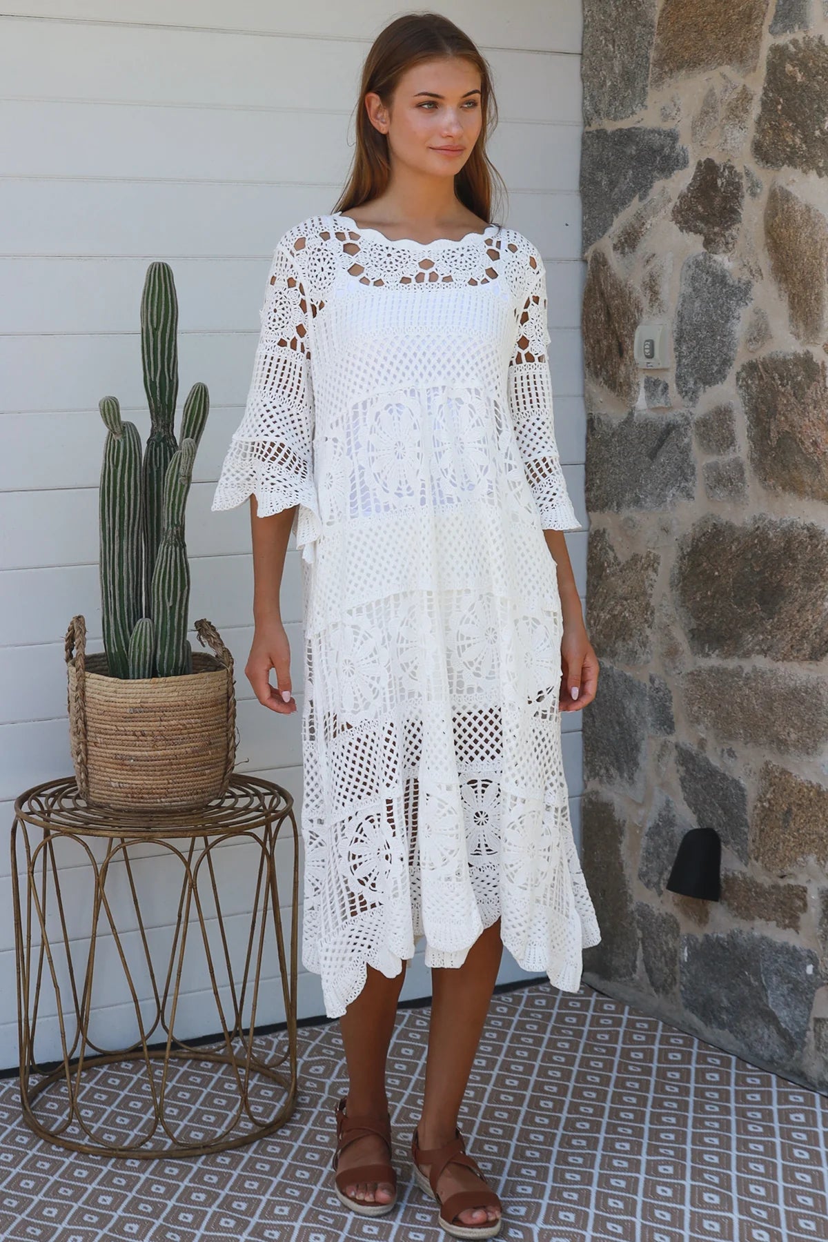 WILLOW CROCHET DRESS IN WHITE – Too Pretty