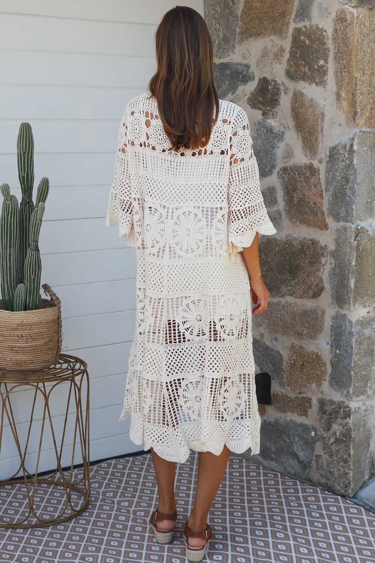 WILLOW CROCHET DRESS IN CREAM