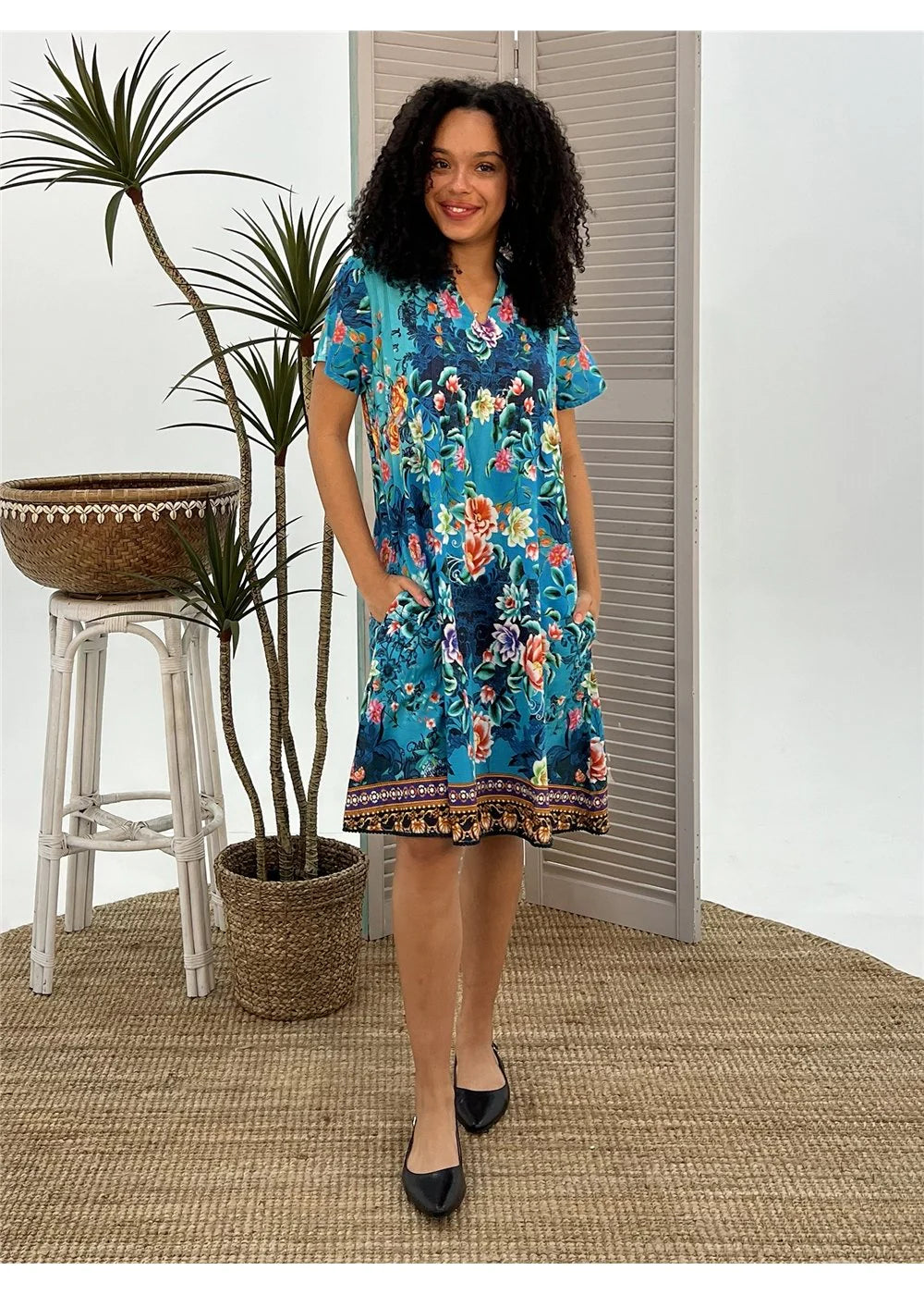 CIENNA LOTUS GARDEN PINTUCK DRESS
