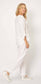 LA STRADA ANIMAL PRINT LINEN TOP IN WHITE