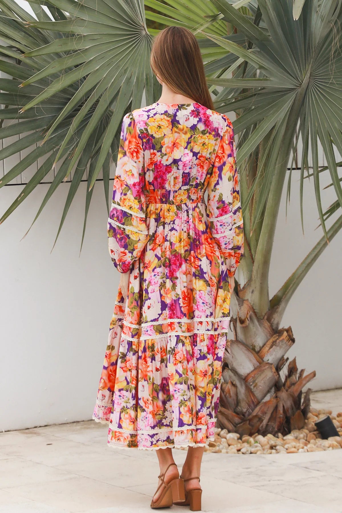 CHARLOTTE FLORAL BOHO LONG SLEEVE DRESS