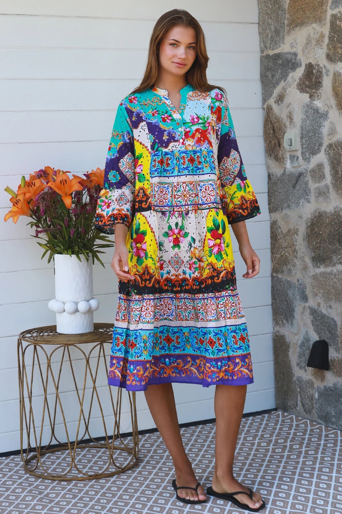 PAISLEY THE LABEL PRINTED COTTON DRESS