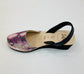 LULU AVARCAS PINK SNAKE BLACK WEDGE SANDAL