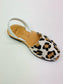 LULU AVARCAS LEATHER SANDAL IN ANIMAL PRINT WITH WHITE STRAP