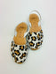 LULU AVARCAS LEATHER SANDAL IN ANIMAL PRINT WITH WHITE STRAP