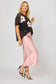 LA STRADA BLACK WITH PINK DAISY CROCHET TOP