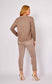 LA STRADA TAUPE PANT WITH BLACK AND GOLD