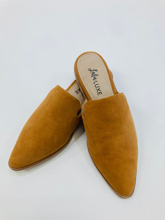 LULU LUXE SOPHIA MULE - SUEDE TAN