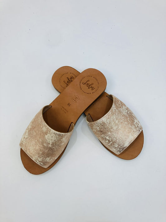 LULU AVARCAS STRESSED ROSE GOLD SLIDE