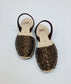 LULU AVARCAS FLAT SANDAL IN MOCHACCINO GLITTER